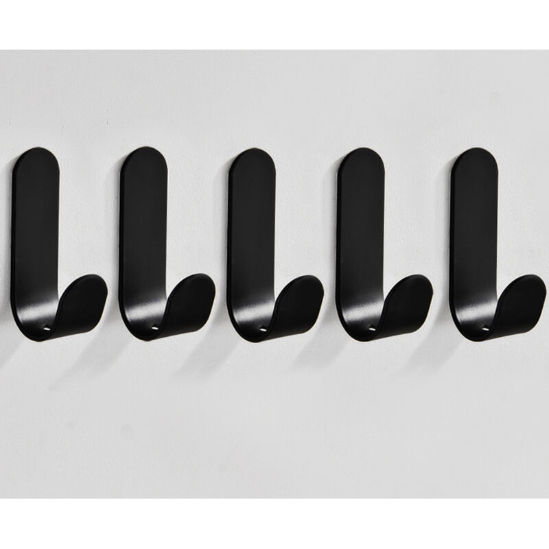 5er-set Selbstklebende Wandhaken. Küchenhandtuchhaken. Handtuchhalter Für Bad Und Küche. Rückstandsfrei Haftende Haken. Kein Bohren Erforderlich. Wandmontage. Selbstklebende Haken. Schwarz.