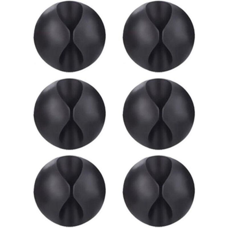 6-teiliges Kabelclip-set Für X-förmige Kabel. Vielseitig Einsetzbar, Z. B. Für Stromkabel, Usb-kabel, Kopfhörer, Laptops, Fernseher Sowie Für Den Gebrauch Zu Hause Oder Im Büro. Schwarz.