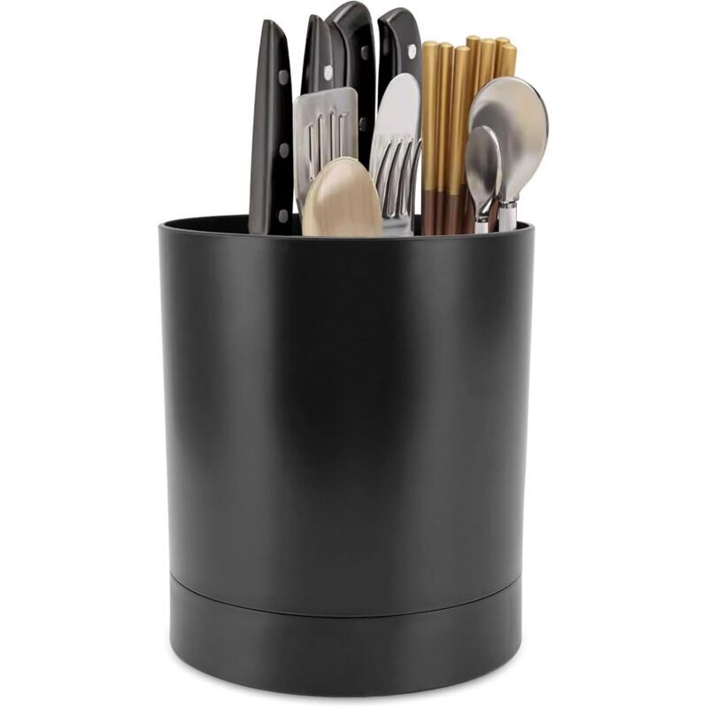 Küchenutensilienhalter. 360° Drehbarer Utensilienorganizer, Utensilienbehälter, Aufbewahrung Für Küchenutensilien, Küchenutensilienhalter Aus Metall Für Die Arbeitsplatte (schwarz)