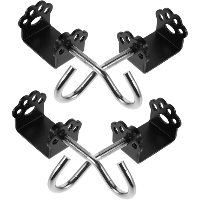 4er-set Haken Für Schulranzen, Regenschirme, Handtaschen Und Tische, Niedliche Cartoon-haken, Edelstahl, Schwarz