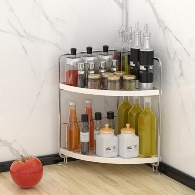 Weißes Schrankregal (26,5 X 16 X 28 Cm). Küchenregal. Kleines Schreibtischregal. Ablagefläche Für Die Küchenarbeitsplatte. Kosmetik-organizer Für Bad Und Küche.
