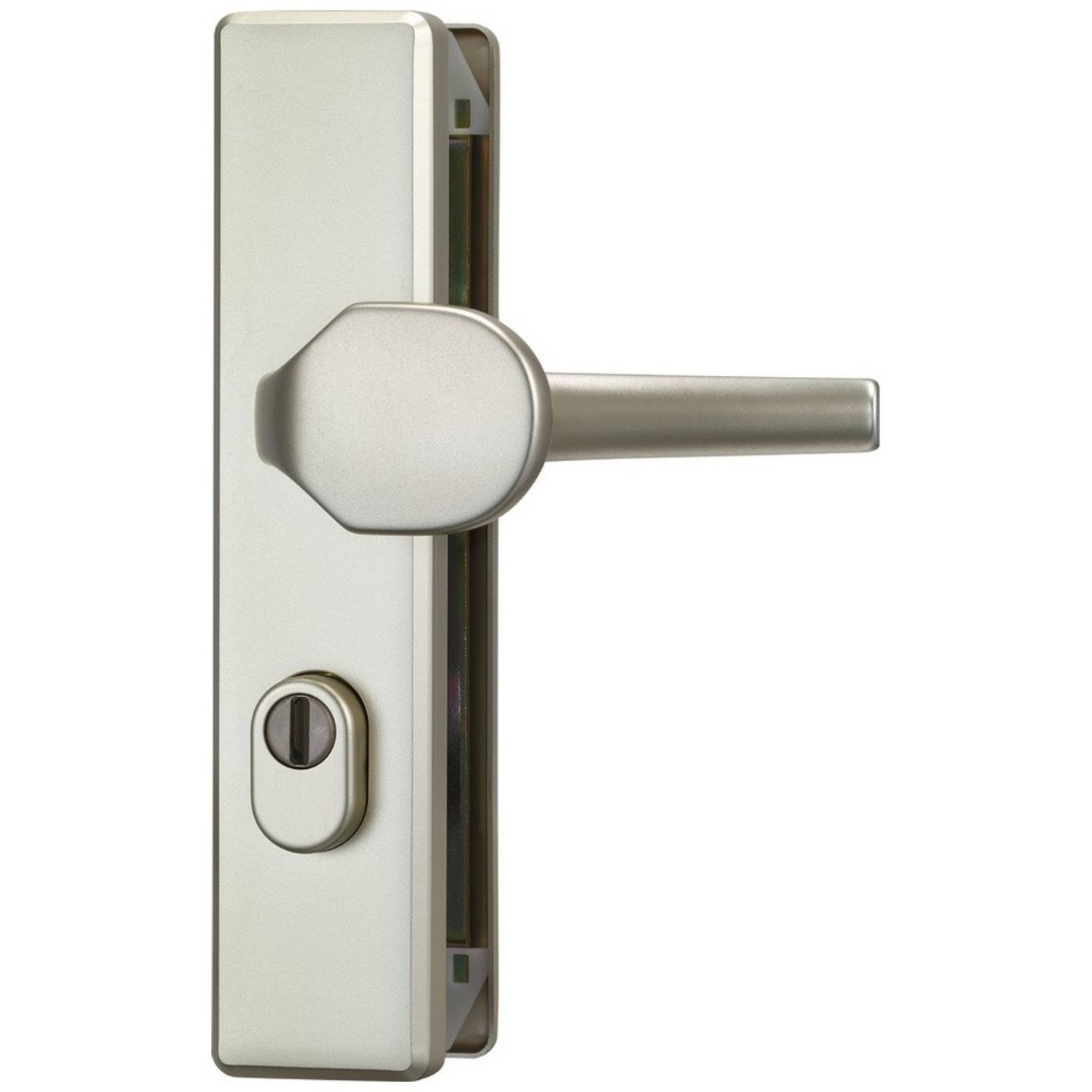 [gebraucht] B-ware Abus Schutzbeschlag Klzs714 Wechselgarnitur Neusilber 72mm 8mm 37-47mm Türschutz