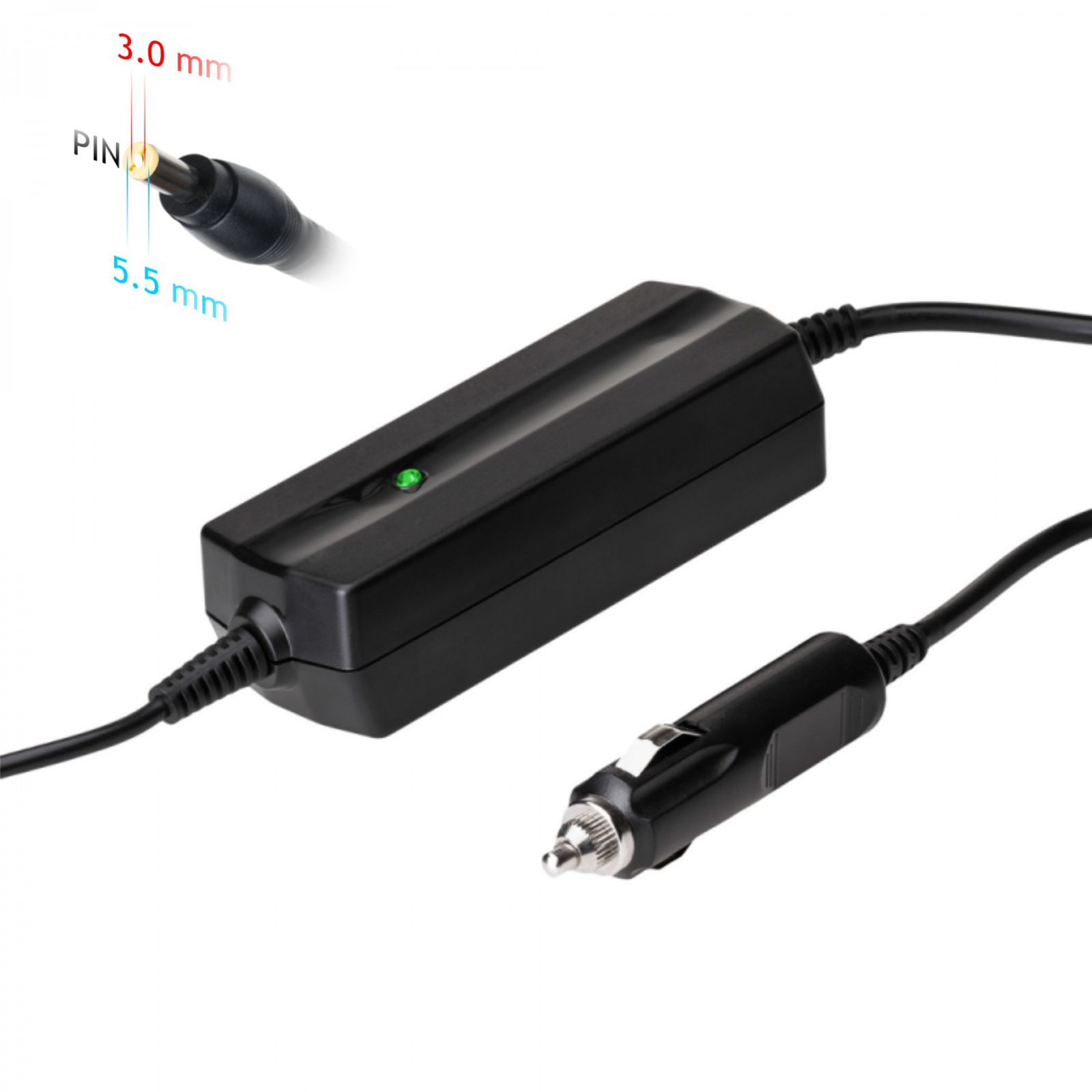 Akyga Kfz-netzteil Für Samsung Laptops, 19 V, 3,16 A, 60 W, 5,5 X 3,0 Mm + Pin