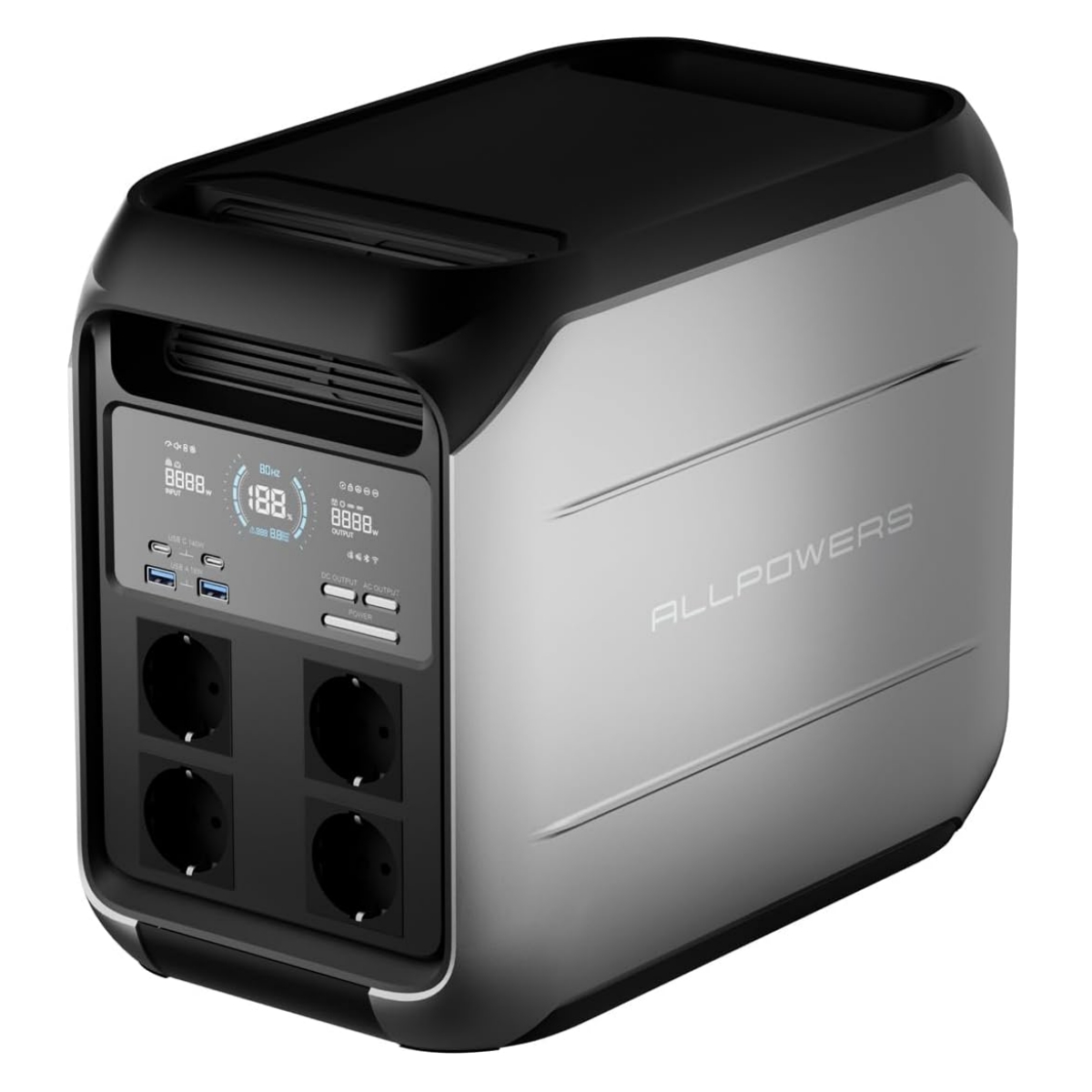 Allpowers P1800 Tragbare Powerstation 1800w Ac, 1024wh Lifepo4 Akku Backup, 140w Usb-c Ausgang, Schnellladung, Usv Funktion, Mppt 650w Eingangs Solargenerator Für Camping, Notfälle, Wohnmobile