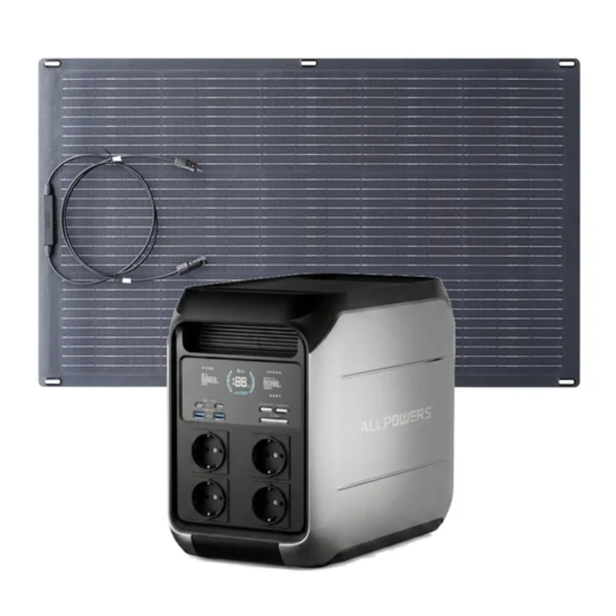 Allpowers P1800 Solargenerator 1024wh Mit 100w Flexiblem Solarpanel, 4 X 1800w Ac Ausgänge (3600w Spitze), Lfp Tragbare Powerstation Mit Solarpanel Für Stromausfall, Camping, Wohnmobile, Notfall