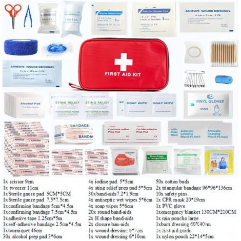 Pa Mini-erste-hilfe-set, 180 Teile, Kleines Medizinset, Erste-hilfe-set Für Auto, Zuhause, Arbeitsplatz, Reisen, Camping, Wandern Und Outdoor-sport