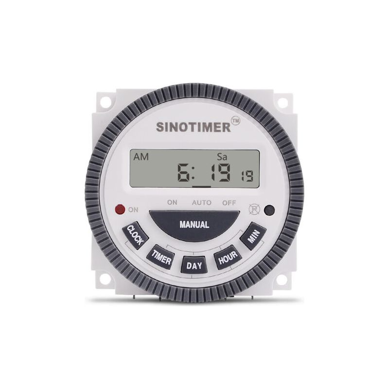 Pa Tm619 Lcd Digitaler Zeitschalter, Wöchentlich Programmierbar, Schlankes Modell, 16 A, 1 Öffner + 1 Schließer (tm619-3 220 V)