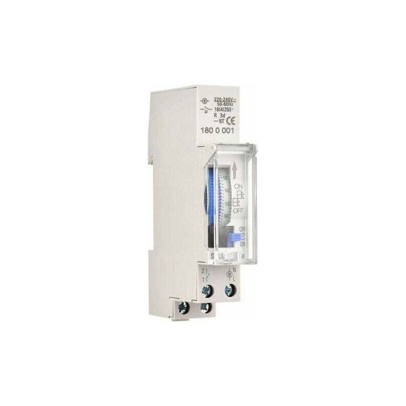 Mechanischer 24-stunden-timer Pa, Mindestlaufzeit 15 Minuten, Schienenmontage, Integrierter Akku, Sul180a Ac220–240v Grau – Sul180a Ac220–240v Grau Aiperq