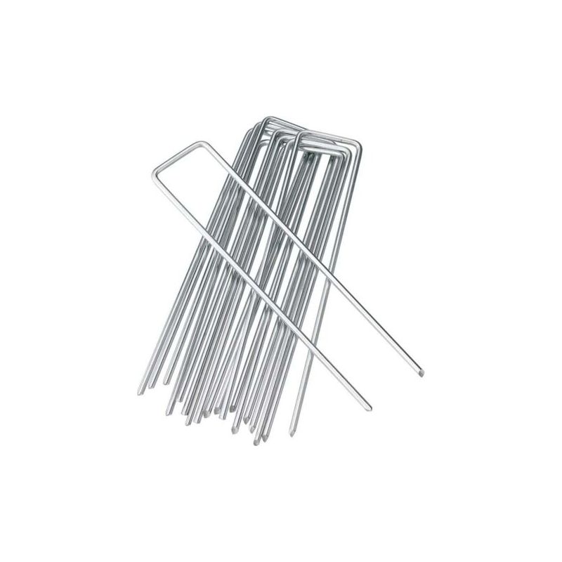 Pa 15 Cm Robuste, Verzinkte Stahl-gartenheringe, Befestigungsheringe Für Unkrautvlies (10, Silber)