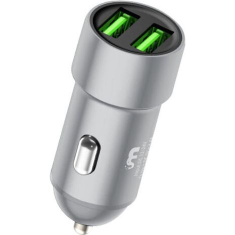 Ladegerät Für Elektrowerkzeuge, Autoladegerät, Usb-autoladegerät Mit Zwei Anschlüssen Aus Metall (silber)