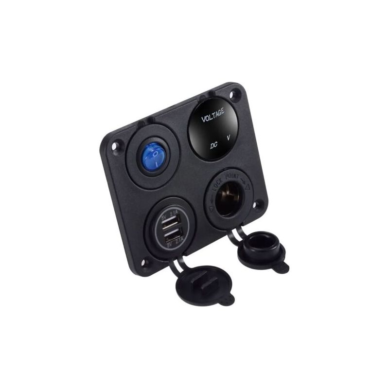 Pa 4-in-1-schalttafel, Wasserdichtes Digitalvoltmeter, 12-v-kfz-netzteil, Dual-usb-ladegerät, Zigarettenanzünderbuchse Mit Wippschalter