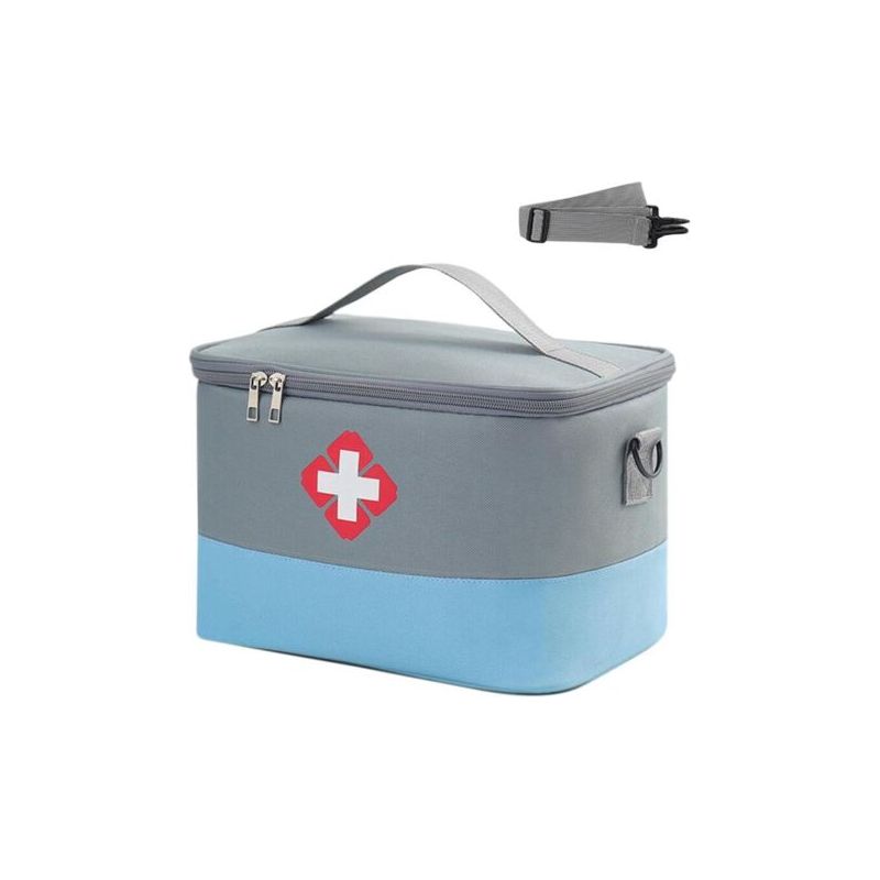 Pa Erste-hilfe-kasten, Erste-hilfe-kasten Mit Großer Kapazität, Tragbarer Leerer Erste-hilfe-kasten, Wasserdichter Erste-hilfe-kasten, Für Zuhause, Büro, Reisen, Camping, Wandern (graublau)