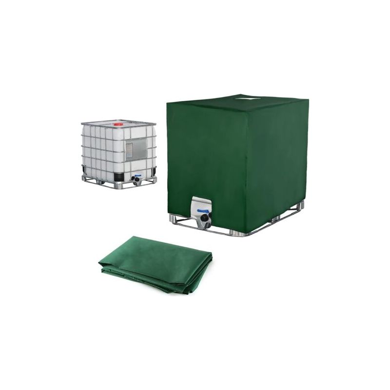 Pa-plane Für 1000-liter-ibc-container – Wasserdichtes 210d-oxford-gewebe – Uv- Und Staubschutz – Abmessungen: 116 X 100 X 120 Cm – Grün