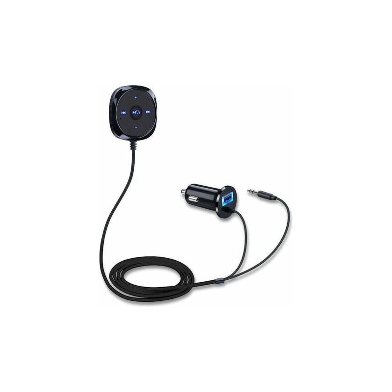 Bluetooth-autoempfänger Mit Freisprechfunktion, Integriertem Mikrofon, Lüftungsschlitzbefestigung Und 2,1-a-usb-ladegerät (schwarz)