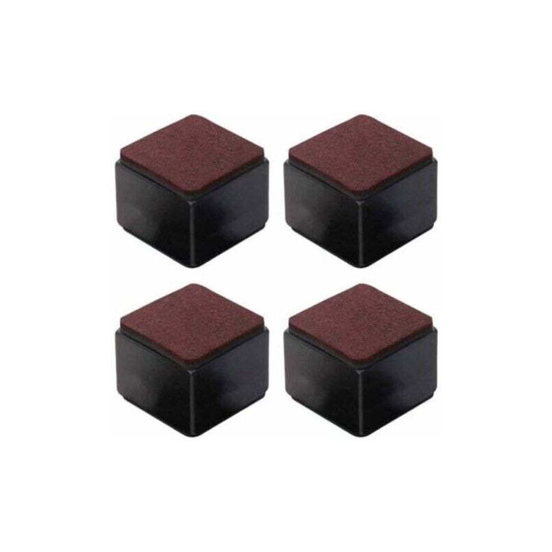 Pa Set Mit 4 Selbstklebenden Möbelfüßen Aus Kohlenstoffstahl – 50 Mm Hoch, Geeignet Für Betten, Sofas, Kleiderschränke – Schwarze Quadrate