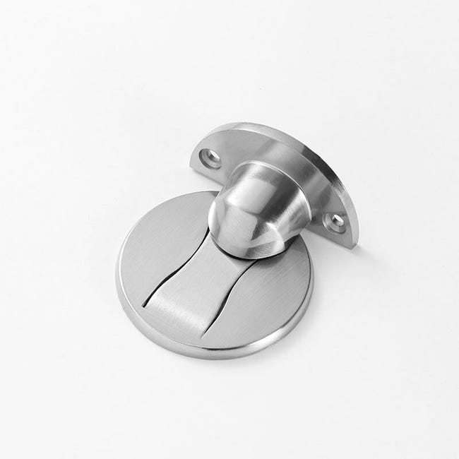 Magnetischer Türstopper, Türstopper Aus Metall, Zinklegierung (1 Stück, Gebürstetes Silber).