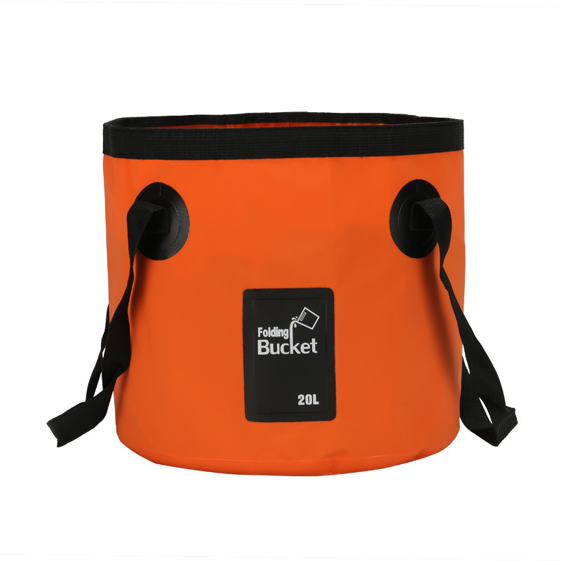 20-liter-falteimer – Tragbarer Falteimer/wäschewanne, Geeignet Für Camping, Wandern, Angeln Und Reisen, Orange.