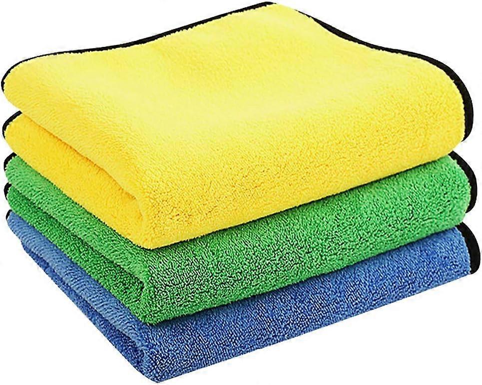 Mikrofasertücher Fürs Auto, 3er-pack, 60 X 30 Cm, Ultra-saugfähig – Schnelltrocknend, Wiederverwendbar Für Reinigung, Autopolitur Oder Haushalt
