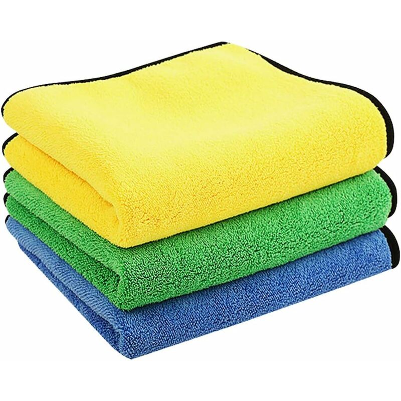 Mikrofasertücher Für Autos, 3er-pack, 60 X 30 Cm. Ultra-saugfähige Mikrofasertücher – Schnelltrocknend, Wiederverwendbar Für Reinigung, Autopolitur Oder Den Haushalt.
