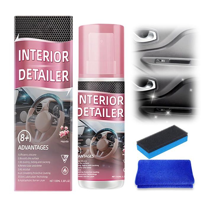 Autokratzerentferner, Autoinnenraum-reinigungsset Für Kunststoffteile Mit Tuch Und Mikrofaserschwamm, Innenraumreinigungsspray
