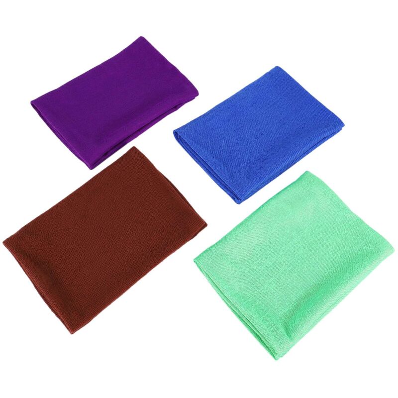 4x Mikrofaser-reinigungstuch, Trockentuch, Autopflege-poliertücher, Handtücher (30 X 70 Cm, Blau, Lila, Braun, Grün)