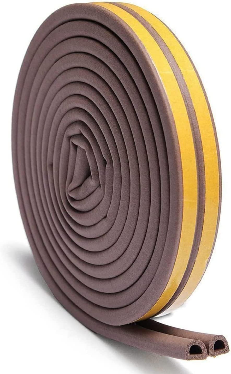 Türdichtungsstreifen, Selbstklebend, Schalldämmend, 5 Meter (typ D), Braun