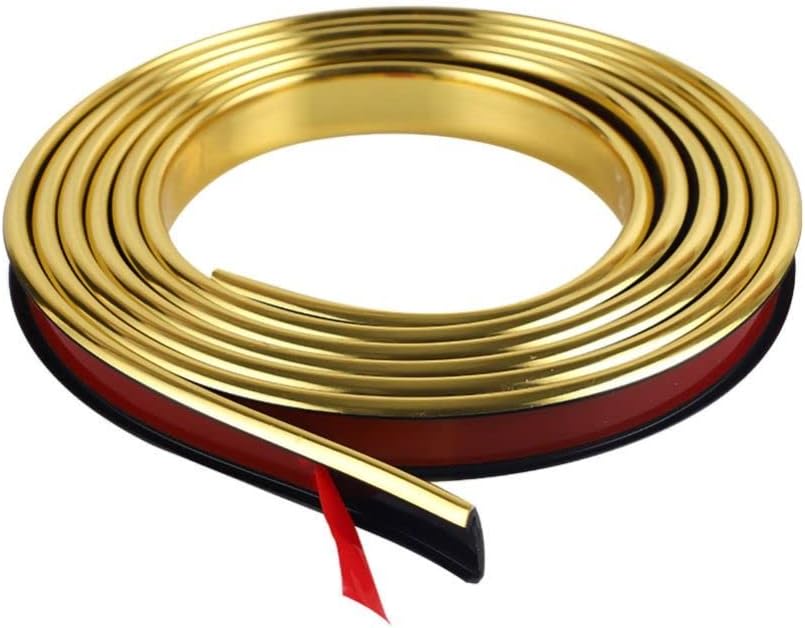 2 M Langes, Goldfarbenes, U-förmiges, Flexibles Kantenband, Selbstklebendes Kantenband Zur Dekoration, Weiches Pvc-möbelkantendichtungsband, Wasserfest, 20 Mm