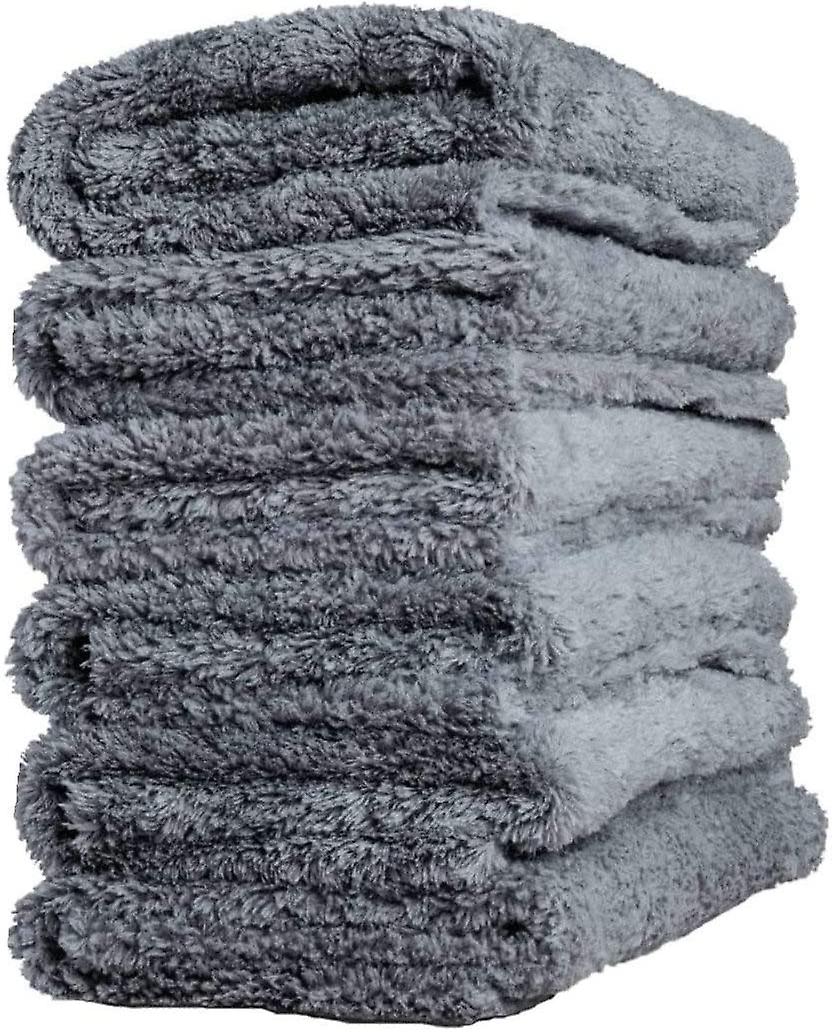 Set Mit 6 Auto-mikrofasertüchern Ohne Kanten Für Schnelles Trocknen, Wiederverwendbar Zum Reinigen Und Polieren, 450 G/m², 40 X 40 Cm (grau)