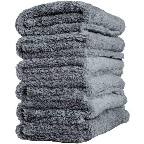 6er-pack Randlose Mikrofasertücher Für Autos, Schnelltrocknend, Wiederverwendbar Zum Reinigen Und Polieren, 450 G/m², 40 X 40 Cm (grau)