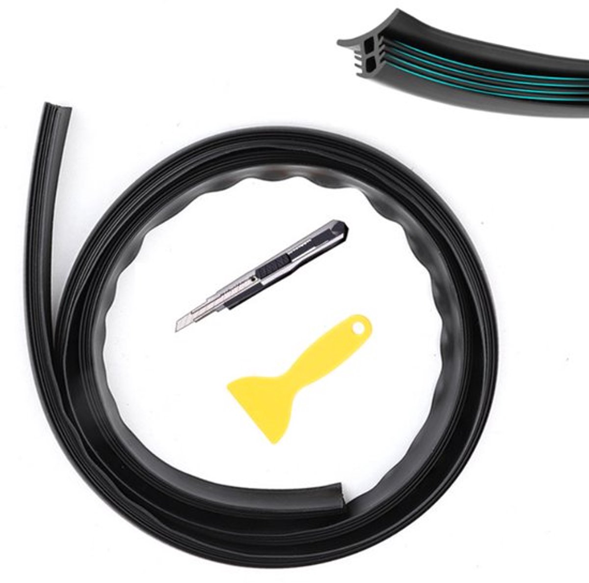Autodichtung 1,6 Meter – Gummidichtung – Zierleiste – Schalldämmend – Wasserdicht – Staubdicht – Selbstklebend