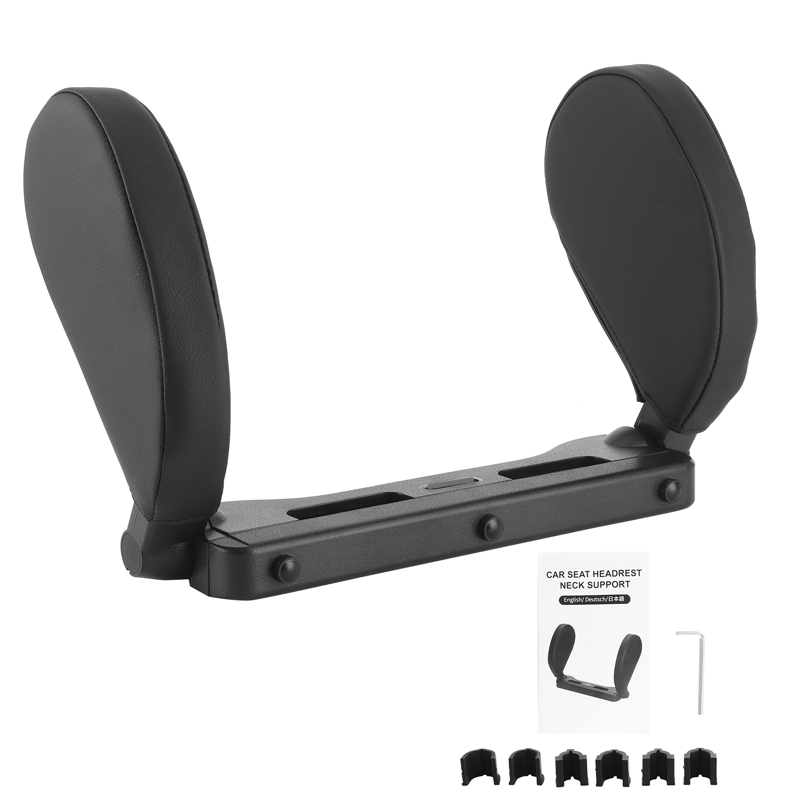 Kopfstütze Aus Pu-leder Für Autositze, Bequemes Kopf-, Nacken- Und Seitenkissen, Ideal Für Reisen Und Schlaf
