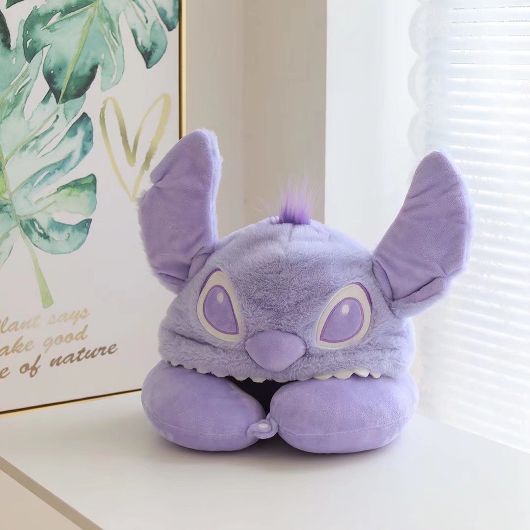 Cartoon Stitch Kapuzenkissen U-förmiger Nackenschutz Plüschtier Aus