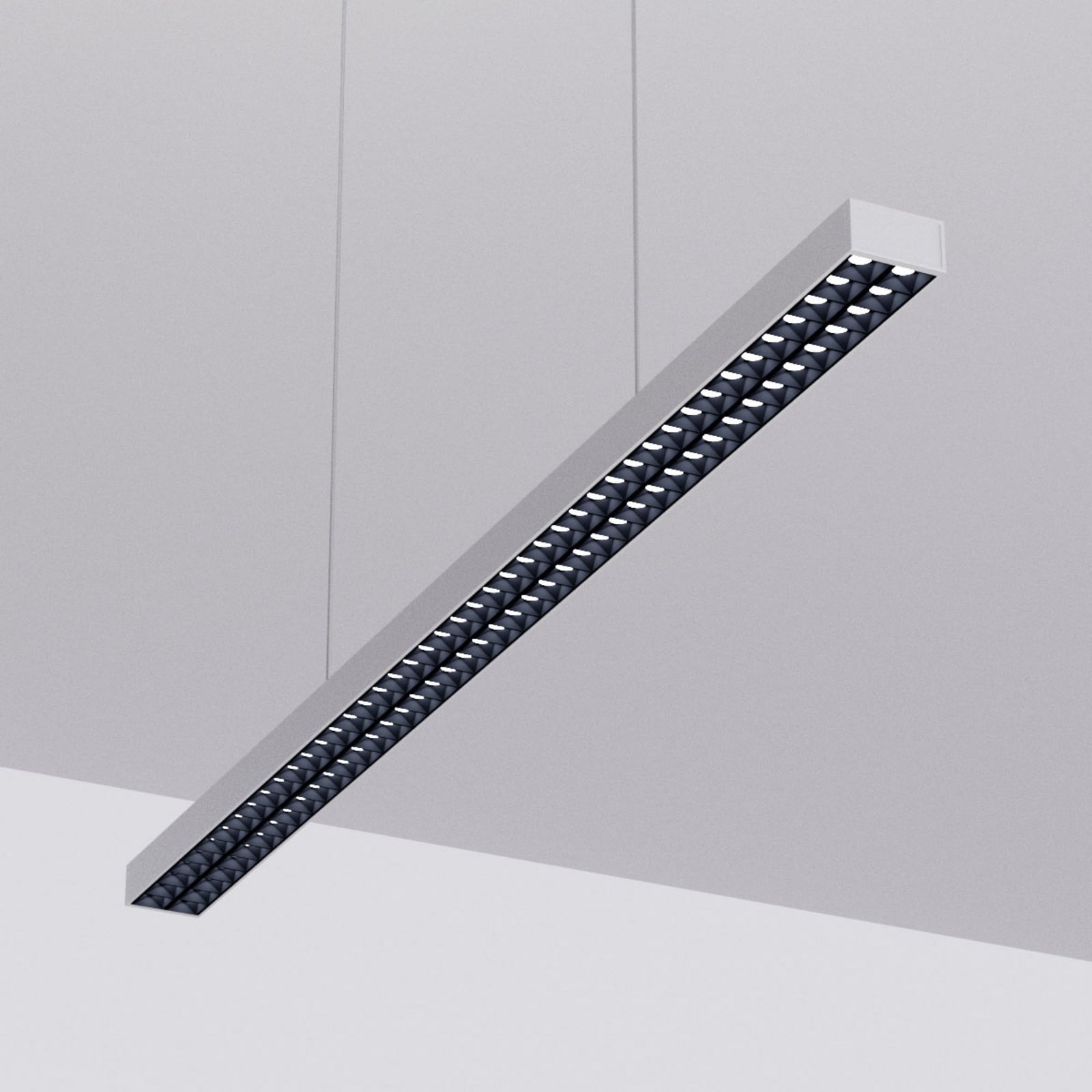 [gebraucht] B-ware Arcchio Pendelleuchte Jolinda Led Hängelampe Silber 118cm Büroleuchte 7970lm