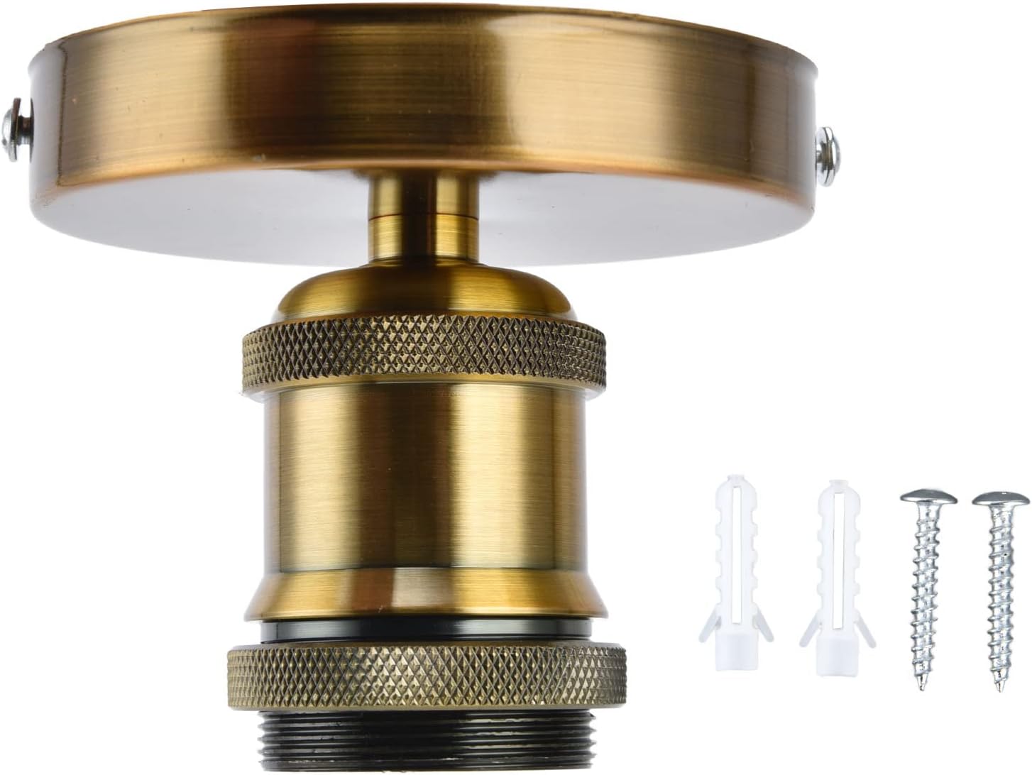 E26 E27 Vintage-lampenfassung Retro-lampenfassung Massive Vintage-glühbirnenfassung Mit Zubehör 100-240v (goldene Patina)