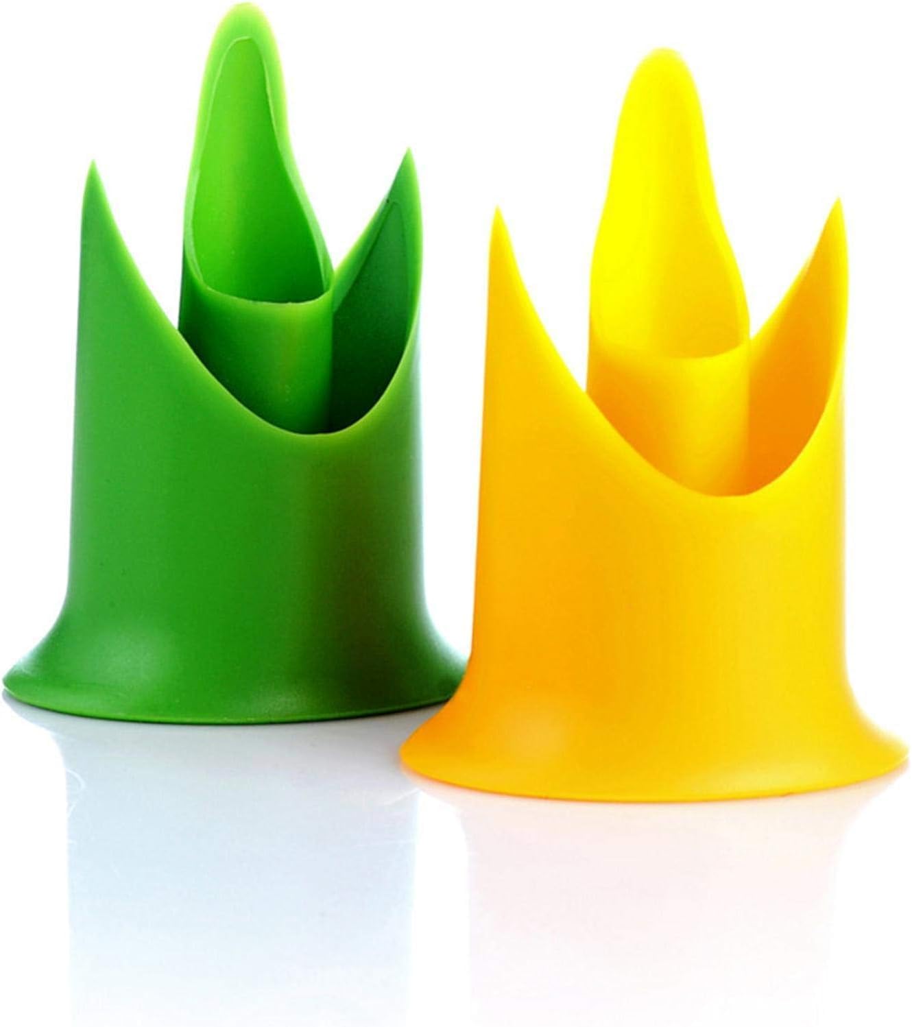 Set Mit 2 Multifunktionalen Paprikaentkernern, Gelb Und Grün – Paprikaschneider, Jalapeñoschneider – Küchenutensil Zum Entkernen Von Tomaten, Obst, Gemüse Und Zum Schneiden