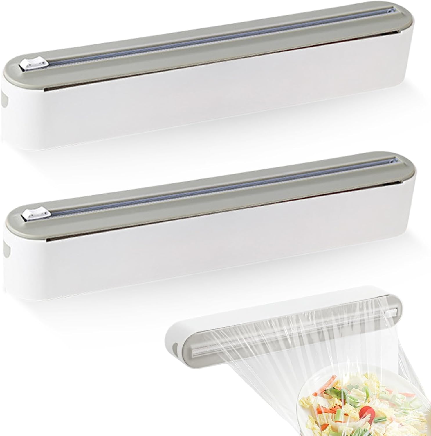 2-teiliger Magnetischer Frischhaltefolienabroller Mit Folienschneider: Folienschneider, Abroller Und Aufwickler Für Frischhaltefolie, Aluminiumfolie Und Abroller