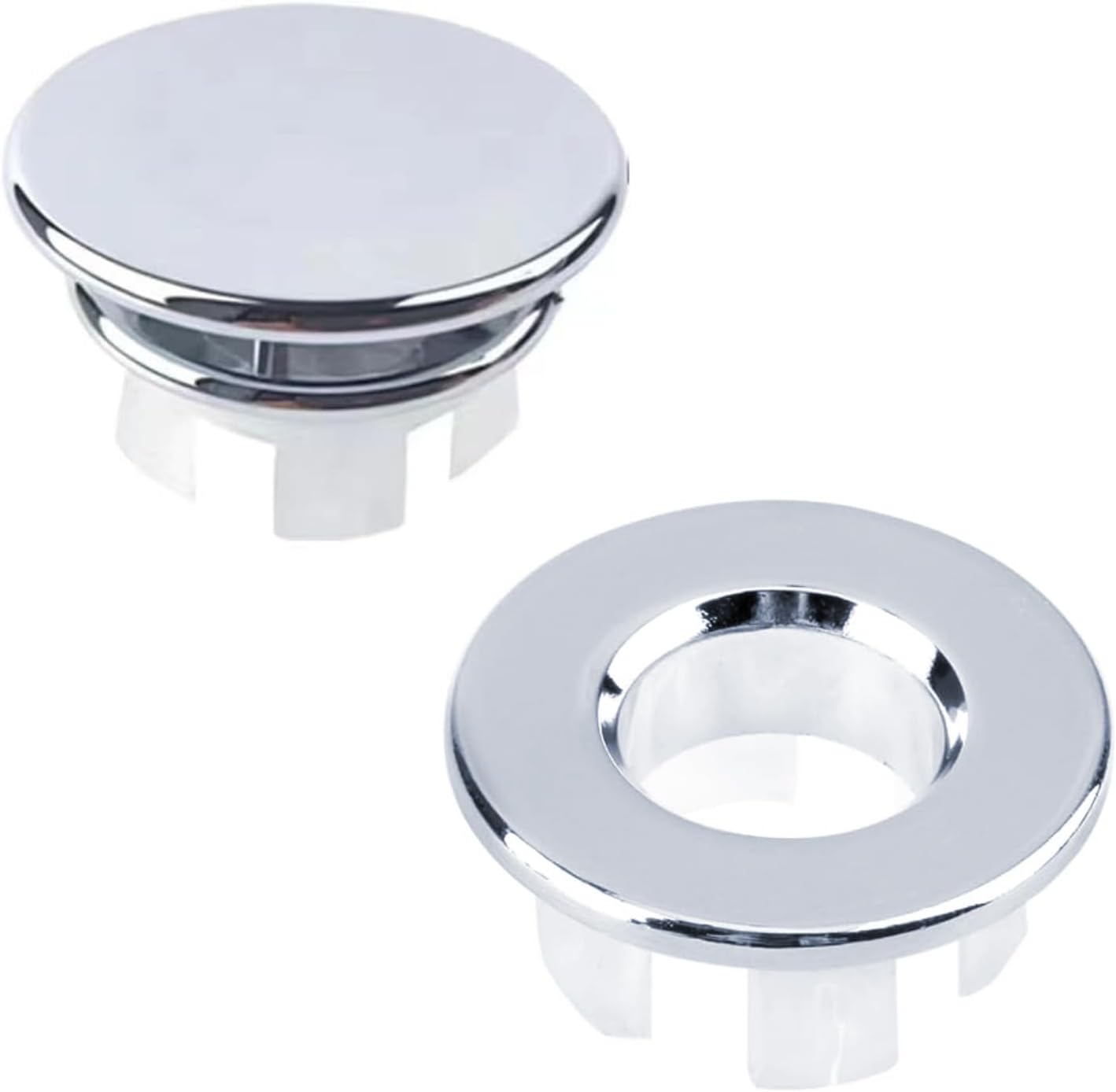 Set Mit 2 Überlaufabdeckungen Und -ringen Für Waschbecken Mit Einem Lochdurchmesser Von 22–24 Mm, Runde Abdeckung Für Waschbecken, Badezimmer, Küche