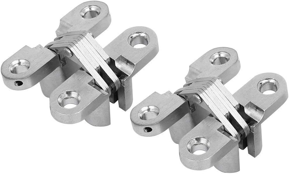 Verdeckte Kreuzscharniere Aus Zinklegierung, Gebürstete Oberfläche, 45 Mm Länge Für Holztüren (2er-pack)