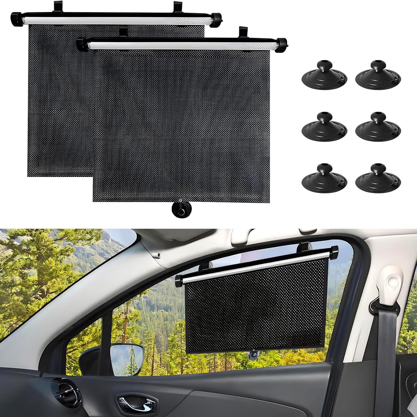 2 Faltbare Sonnenschutzblenden Fürs Auto, Sonnenschutzblenden Für Autofenster, Sonnenschutzblenden Für Seitenfenster, Sonnenschutzblenden Für Die Windschutzscheibe, Pvc-sonnenschutz