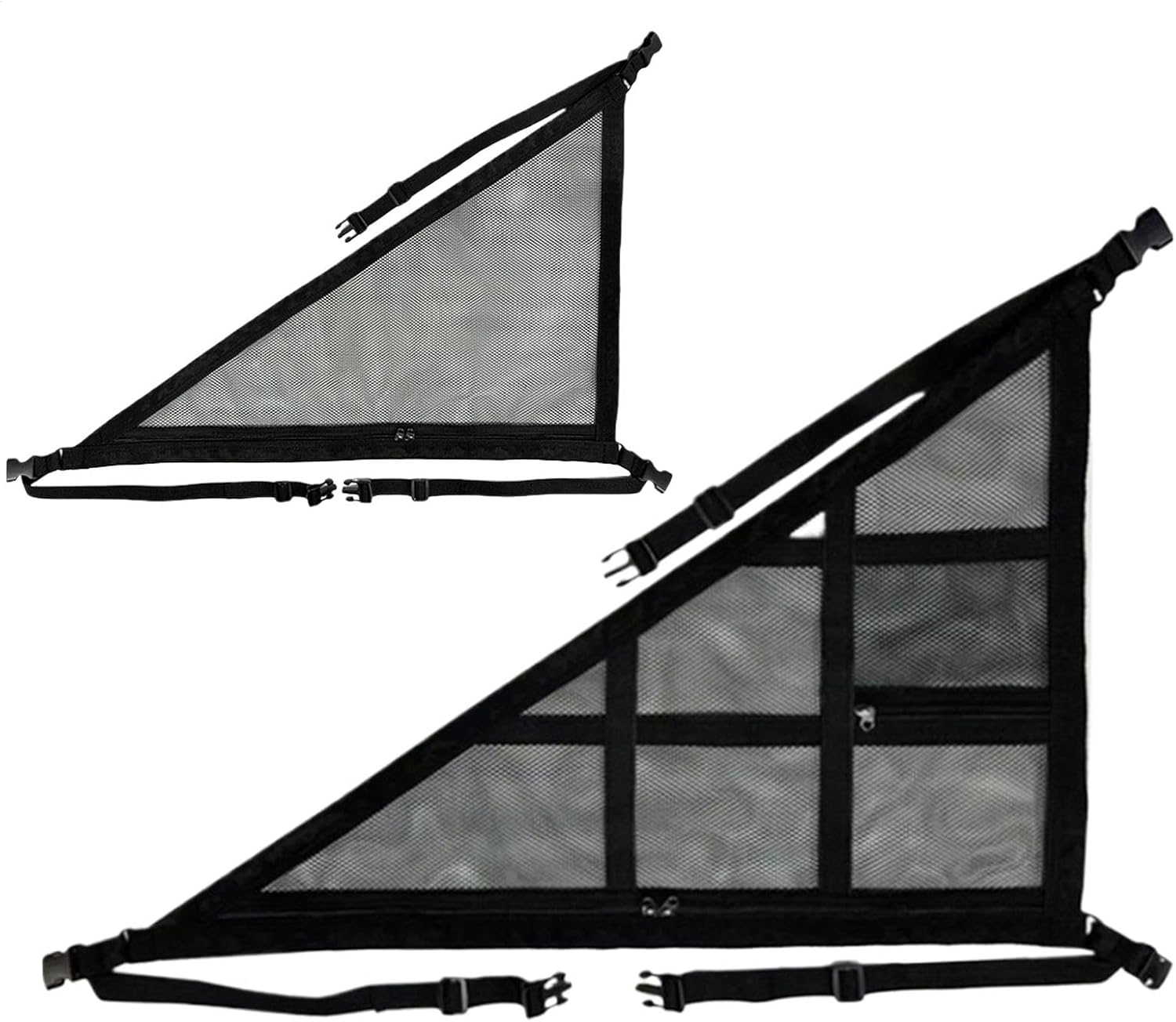 Dreieckiges Gepäcknetz Für Die Autodecke, Erweiterbares Gepäcknetz, Praktische Gepäckaufbewahrung Für Reisen Und Lange Fahrten, 90 X 65 Cm (2 Stück)