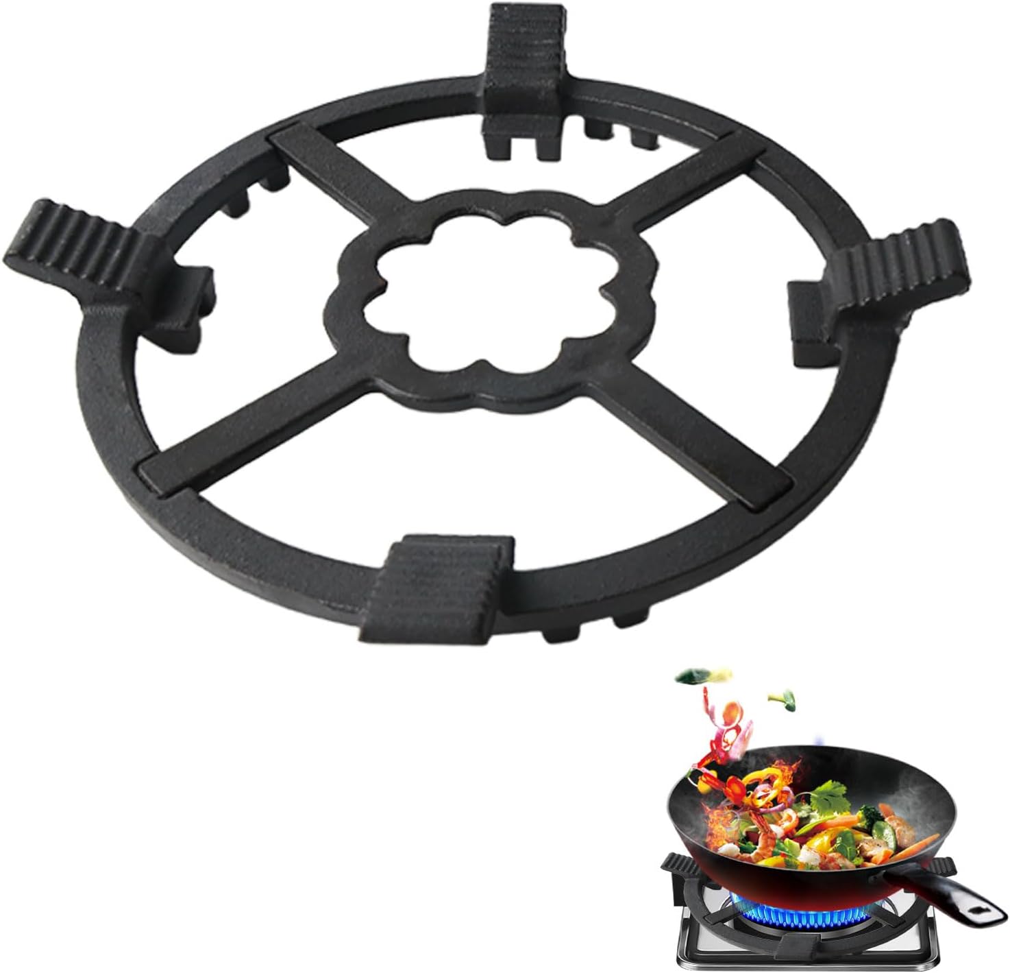 Wok-stützring Aus Gusseisen, Gasringreduzierer, Rutschfeste Unterlage Für Wok, Mokkakanne, Espressokanne, Kleine Pfannen, Für 1,20 M/1,50 M Gasherd