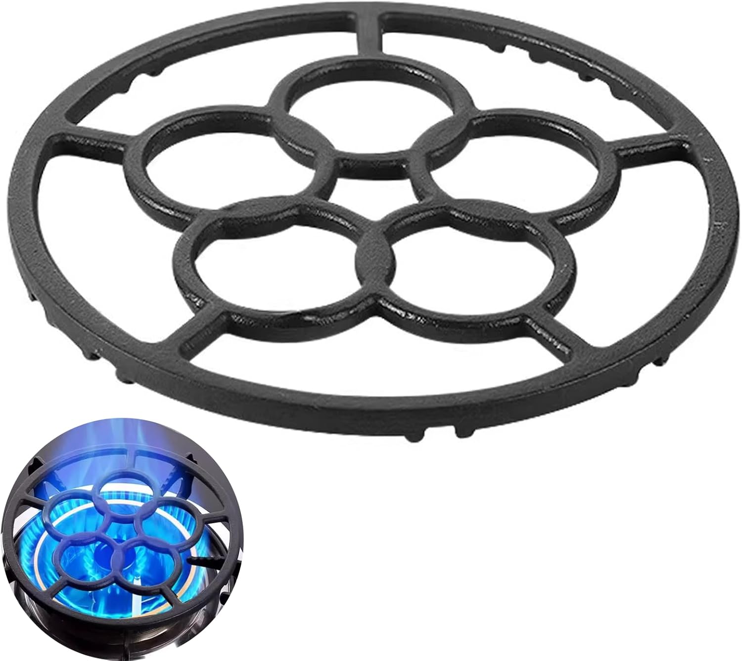 Universelle Kochfeldhalterung Aus Gusseisen – 18,5 Cm Ring Mit 8 Befestigungsschlitzen Für Kaffeemaschine, Kleinen Topf, Grill, Wok, Gasherd Und Fritteuse