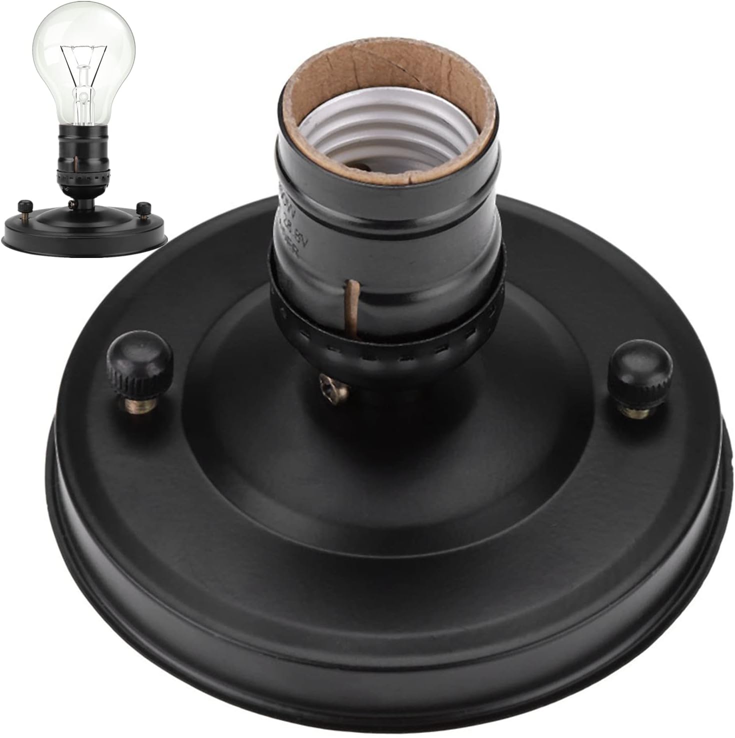 Vintage-industrie-deckenleuchtensockel Mit Wandhalterung, Lampenfassung, Kronleuchter, Deckenlampenfassung, Pendelleuchtenbirne Für Zuhause Und Küche (schwarz)