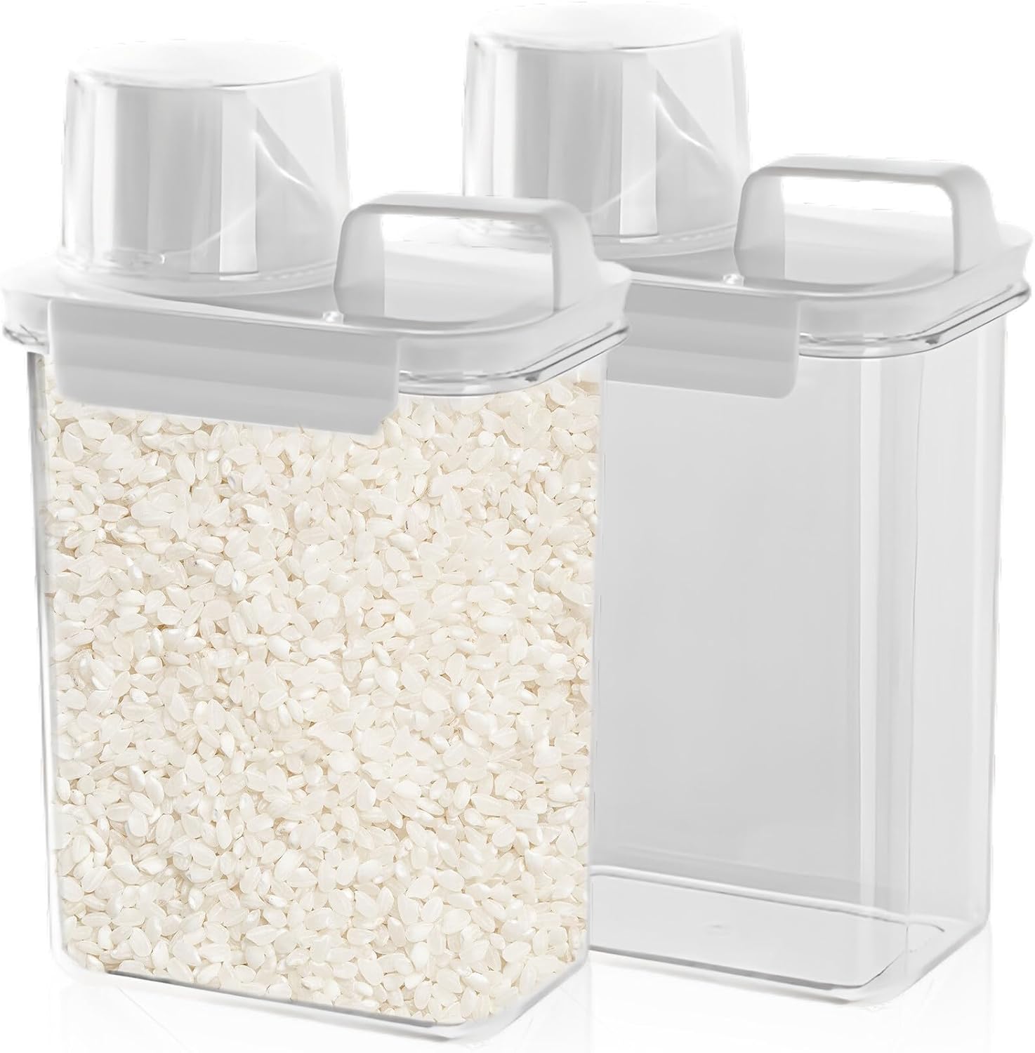 Set Mit 2 Müslibehältern, 1800 Ml, Aufbewahrungsbox Mit Messbecher, Lebensmittelbehälter, Hundefutterspender, Waschmittelspender