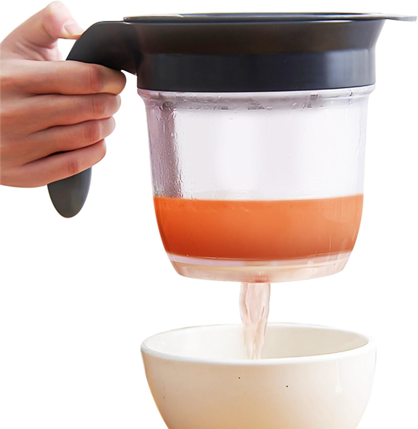 Fettabscheider-messbecher Mit Bodenöffnung Für Öl Ausgießknopf Am Griff, Präzise Kalibrierung, Für Brühe, Eintöpfe Und Saucen, Hohe Filtrationsleistung