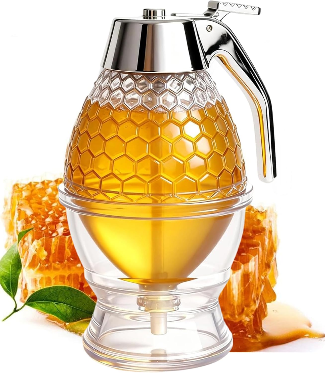 Honigspender, 200 Ml Fassungsvermögen, Tropffrei, Einfach Zu Bedienen, Robust Und Langlebig, Leicht Zu Reinigen, Geeignet Zur Aufbewahrung Von Honig, Ahornsirup, Kondensmilch Usw.