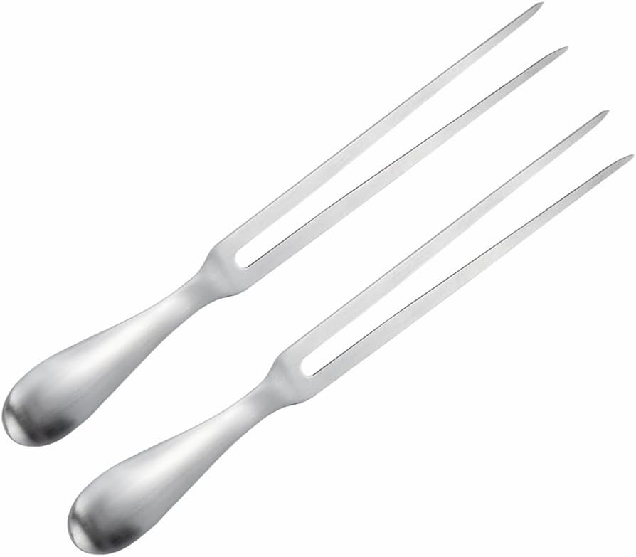 2-teiliges Fleischgabeln-set Aus Edelstahl 304, 26,5 Cm Lange Tranchiergabeln Mit Ergonomischen, Rutschfesten Griffen, Ideal Zum Grillen, Braten Und Für Die Zubereitung Von Speisen Im Freien, Silberfa