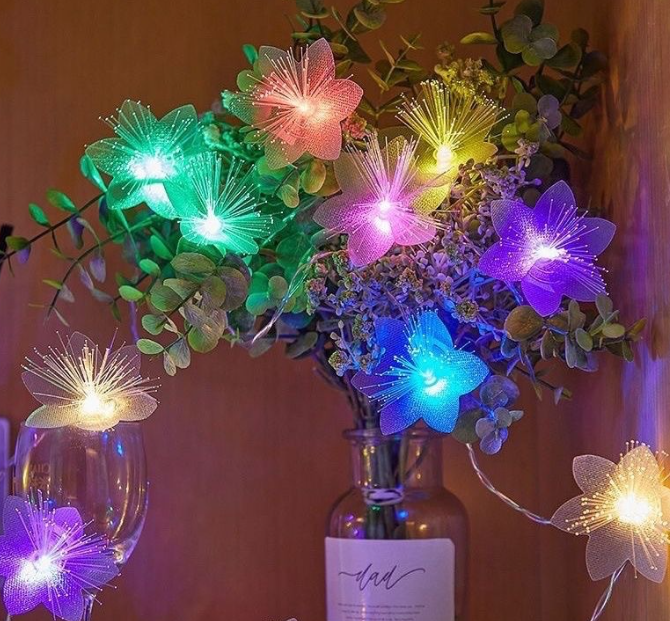 6,5 M Lange, Farbenfrohe Lichterkette Mit 30 Leds In Solar-glasfaseroptik Für Hof, Hochzeit, Außendekoration, Festbeleuchtung Und Stimmungsvolle Beleuchtung – Ideal Für Festliche Anlässe.