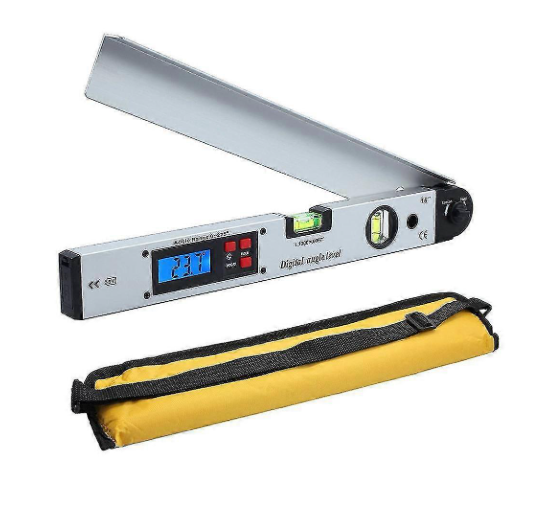 Digitaler Winkelmesser 41 X 21,5 Cm (400 Mm / 16 Zoll) Mit Hintergrundbeleuchtetem Lcd-bildschirm, Horizontaler Winkeleinstellung Und Tragetasche Für Industrielle Anwendungen.