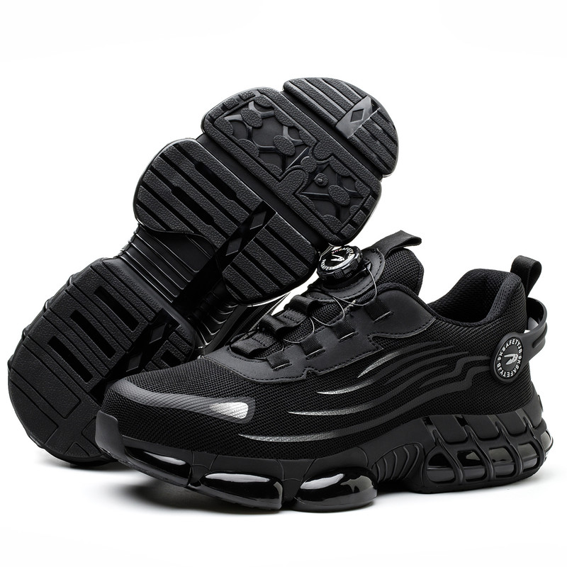 S3 Sicherheitsschuhe, Größe 44, Leicht Und Atmungsaktiv, Stylische Zehenschutzkappe, Sportliche Schuhe, Stoß- Und Stahlfeste Zehenkappe, Keine Schnürsenkel Erforderlich - Crea